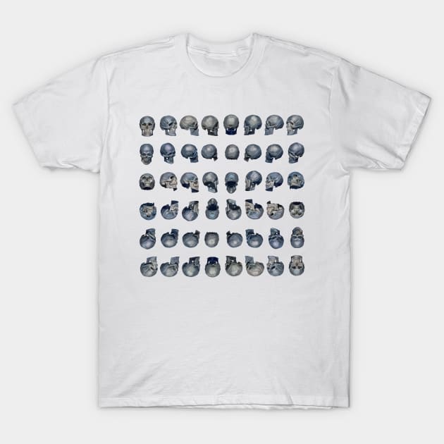 Skull Army Blue (White Background) T-Shirt by Diego-t